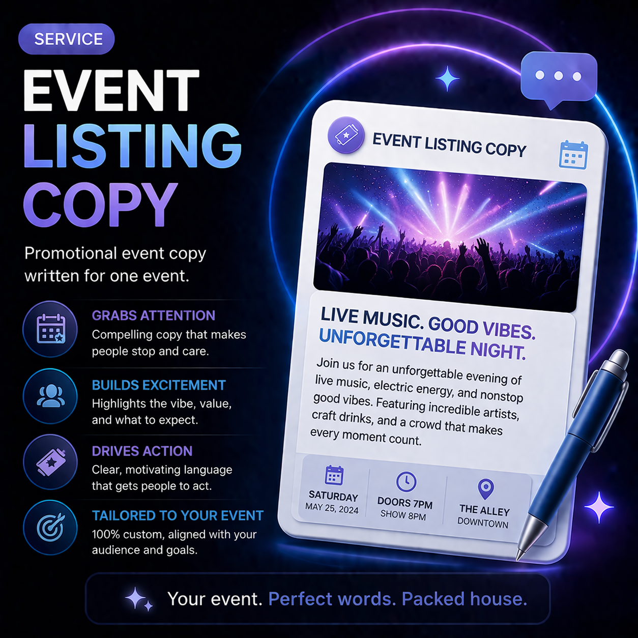 Event Listing Copy